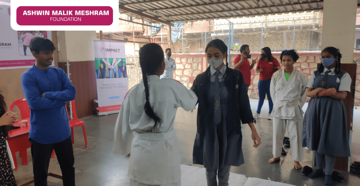 Partnered with Mumbai Police Nirbhaya Squad, Nehru Nagar and conducted a Self Defence Training Program for girls at Kedarnath Vidya Prasarini’s High School Kurla.