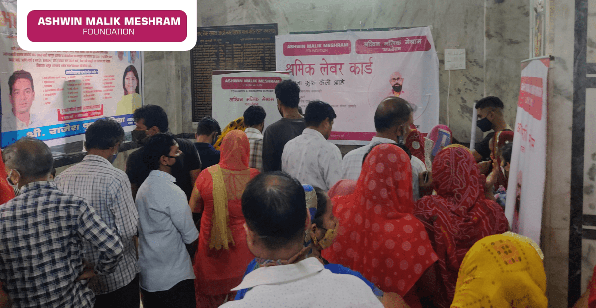 Ashwin Malik Meshram Foundation Organised an E-Shram Yojana Drive at Adarsh Nagar, Kurla.