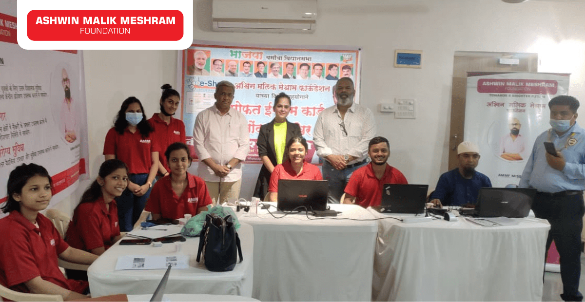 100+ beneficiaries were registered in the E-Shram Yojana drive conducted by AMM Foundation in association with Hemang Jangla and Rakesh Coelho at Oshiwara, Andheri.