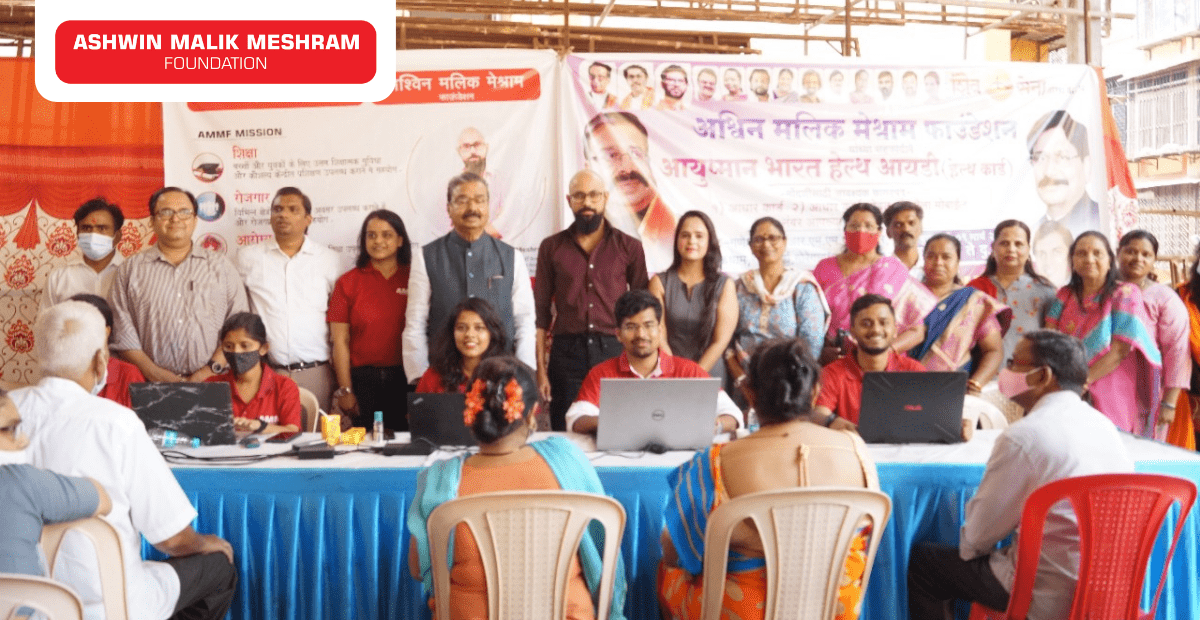 AMM Foundation in association with a Member of Parliament Gajanan Kirtikar Conducted a Ayushman Bharat Health Card Camp at Gokuldham, Goregaon (East) for more than 300+ beneficiaries.