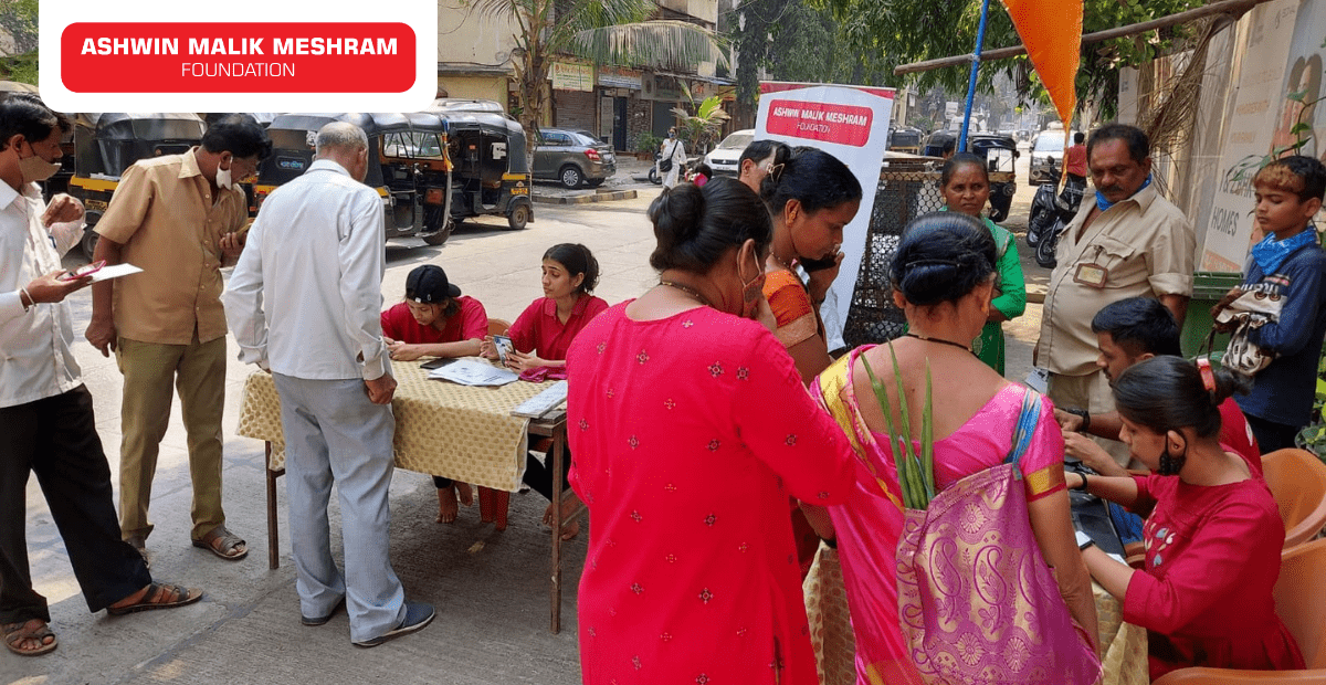 AMM Foundation Conducted a Ayushman Bharat Health Card Camp for people of all age groups at Nehru Nagar, Kurla.