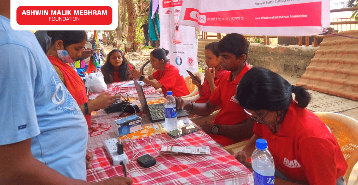 AMM Foundation conducted an Ayushman Bharat Health Card Camp at Aagri Samaj, Nehru Nagar, Kurla.