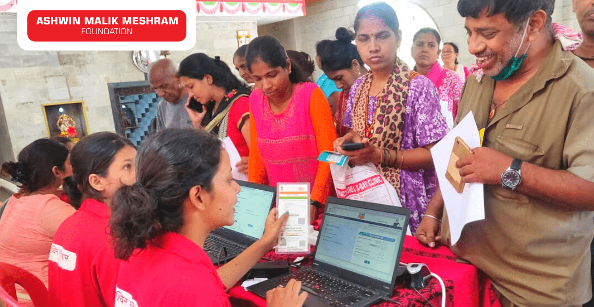 150+Beneficiaries were registered in the E-Shram Yojana camp conducted by AMM Foundation at Kranti Nagar, Kurla.