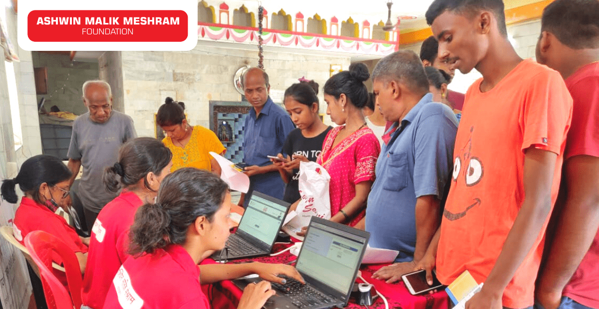 150+Beneficiaries were registered in the E-Shram Yojana camp conducted by AMM Foundation at Kranti Nagar, Kurla.