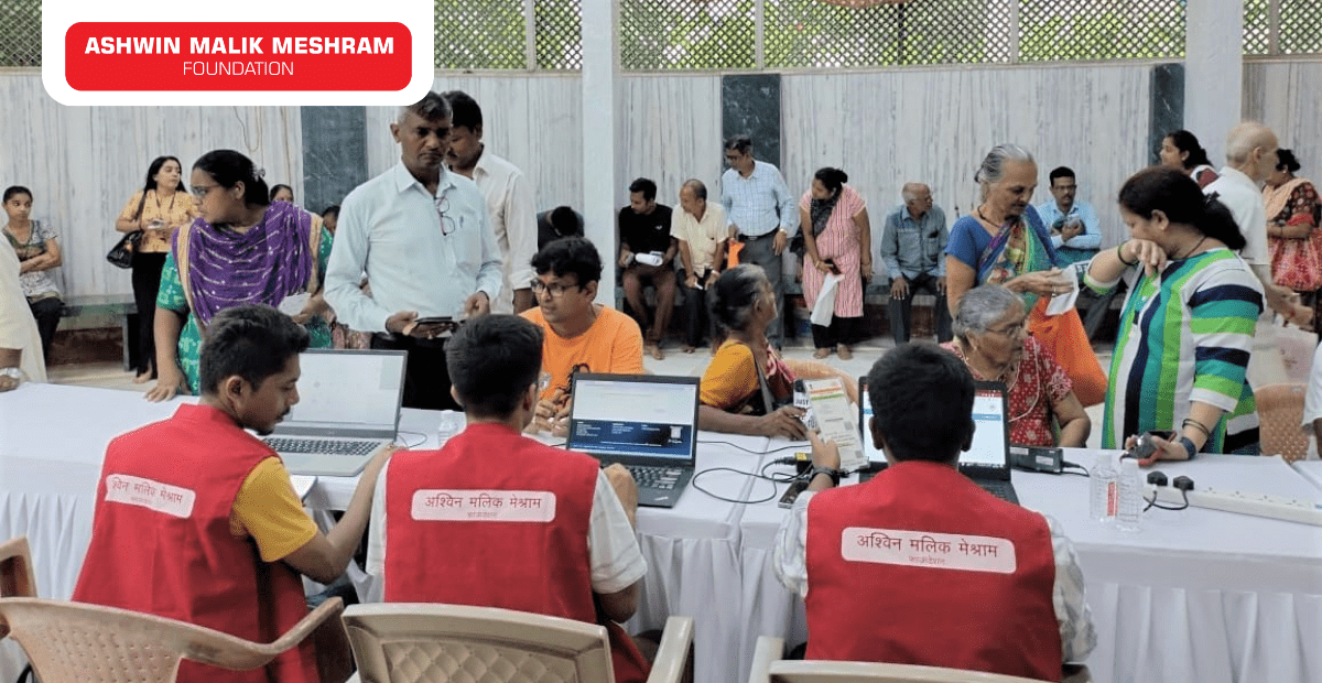 500+ Beneficiaries registered in the Eye Checkup Camp along with Health ID Camp Conducted by Meshram Foundation At Mahalaxmi.