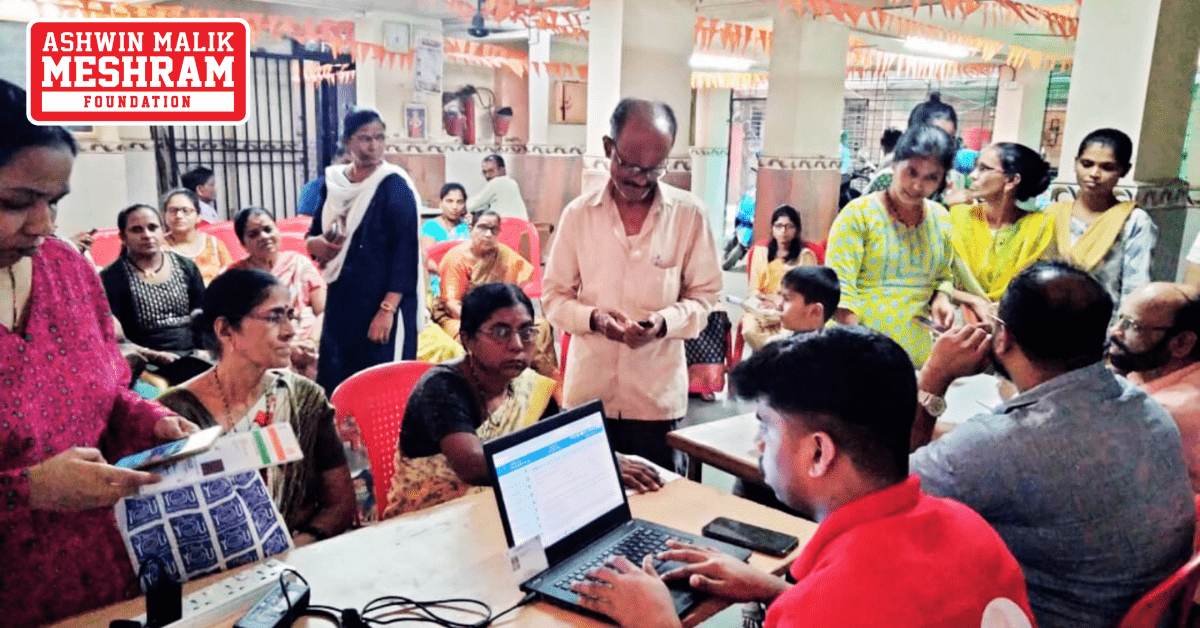 Meshram Foundation organized camps to implement various social benefit schemes in Chembur, Sion, and Anushakti Nagar.