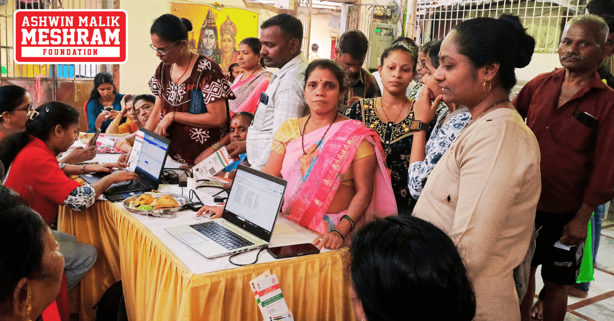 Meshram Foundation organized camps to implement various social benefit schemes in Chembur, Sion, and Anushakti Nagar.